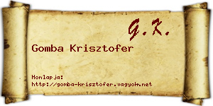Gomba Krisztofer névjegykártya