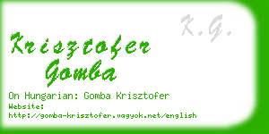 krisztofer gomba business card